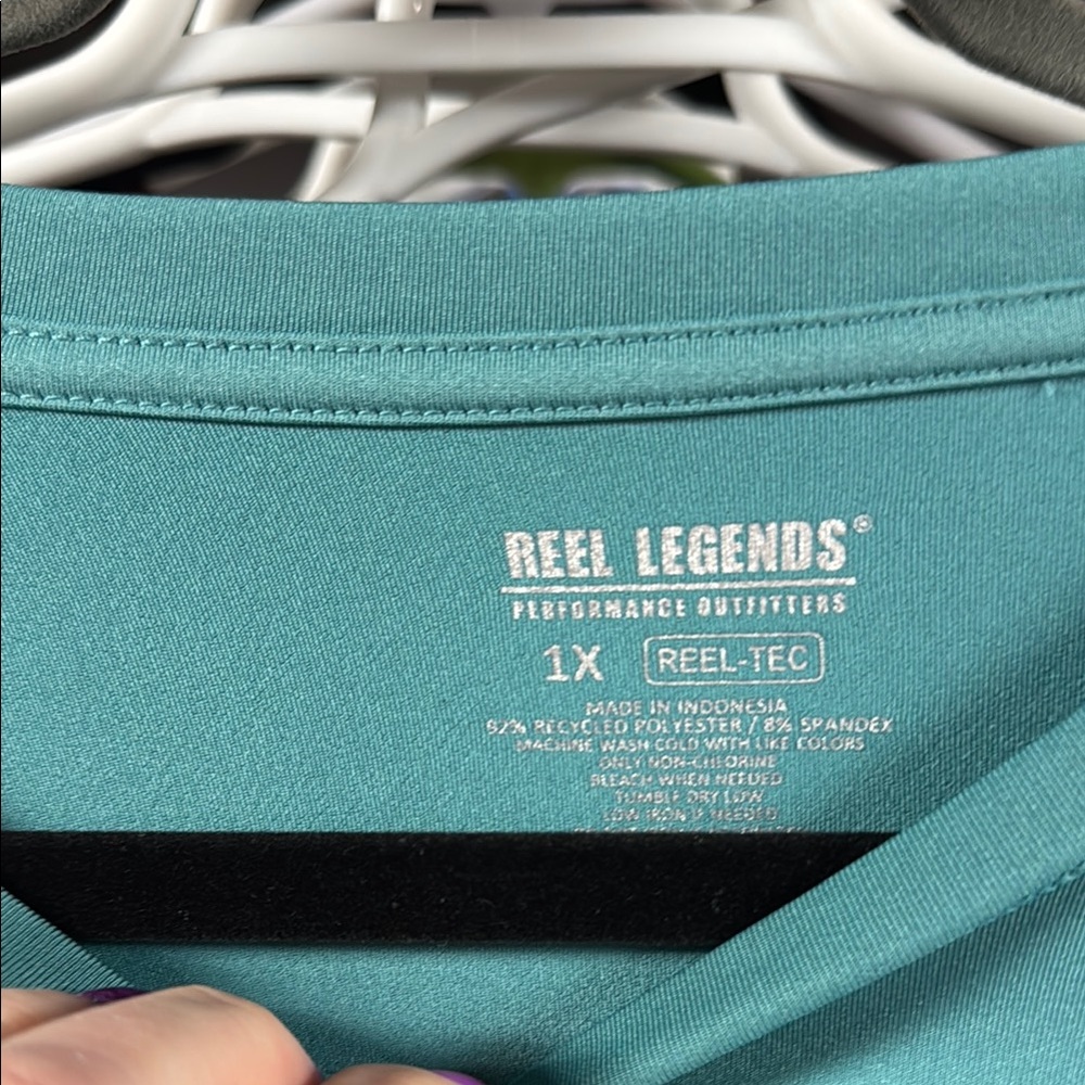 Reel Legends Blue Raglan 3/4 Sleeve Oversized Tee - Picture 2 of 4